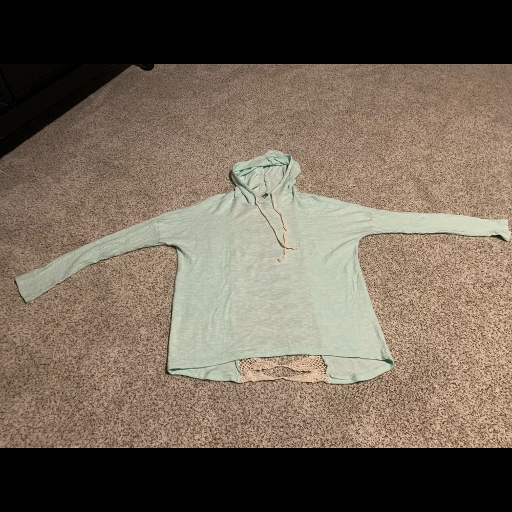 Crochet back hoodie